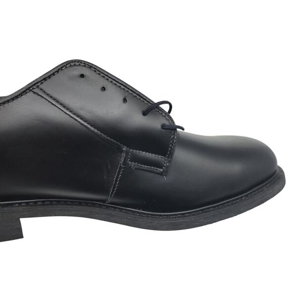 Bates Shoes Mens 11 Black Dress Military Low Tops Satin Matte Vibram Heeled - Picture 8 of 13